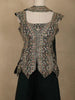 Dark Green Embroidered Design Chiffon Palazzo Suit