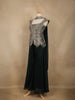 Dark Green Embroidered Design Chiffon Palazzo Suit