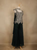 Dark Green Embroidered Design Chiffon Palazzo Suit