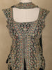 Dark Green Embroidered Design Chiffon Palazzo Suit