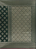 Dark Green Floral Designed Banarasi Silk Saree