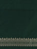 Dark Green Floral Designed Banarasi Silk Saree