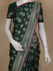 Dark Green Floral Designed Banarasi Silk Saree