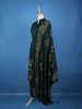 Dark Green Floral Embroidered Cotton Salwar Suit With Dupatta