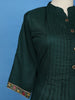 Dark Green Floral Embroidered Cotton Salwar Suit With Dupatta