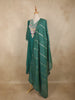Dark Green Floral Embroidered Silk Cotton Salwar Suit with Dupatta