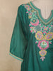 Dark Green Floral Embroidered Silk Cotton Salwar Suit with Dupatta