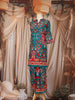 Dark Green Floral Printed Cotton Palazzo Suit