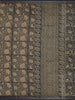 Dark Green Floral Printed Design Chanderi Cotton Saree with Contrast Zari Border