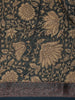 Dark Green Floral Printed Design Chanderi Cotton Saree with Contrast Zari Border
