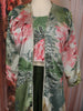 Dark Green Floral Printed Design Crepe Palazzo Suit with Long Over Coat