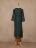 Dark Green Floral Printed Design Silk Salwar Suit