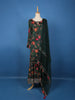 Dark Green Floral Printed Georgette Salwar Suit