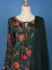 Dark Green Floral Printed Georgette Salwar Suit