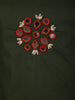 Dark Green Floral Thread and Mirror Embroidered Design Cotton Straight Cut Salwar Suit with Dupatta