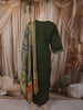 Dark Green Floral Thread and Mirror Embroidered Design Cotton Straight Cut Salwar Suit with Dupatta
