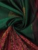 Dark Green Floral Woven Design Pure Kanchipuram Silk Saree with Contrast Floral Border