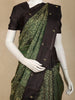 Dark Green Floral Zari Woven Design Pure Kanchipuram Silk Saree with Contrast Maroon Border