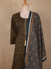 Dark Green Geometric Printed Cotton Salwar Suit with Dupatta
