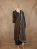 Dark Green Geometric Printed Cotton Salwar Suit with Dupatta