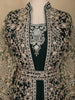 Dark Green Heavy Embroidered Design Net Gown