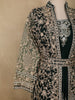 Dark Green Heavy Embroidered Design Net Gown