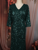 Dark Green Heavy Sequins Embroidered Design Shimmer Party Wear Gown