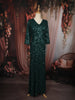 Dark Green Heavy Sequins Embroidered Design Shimmer Party Wear Gown