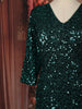 Dark Green Heavy Sequins Embroidered Design Shimmer Party Wear Gown