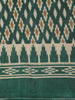 Dark Green Ikat Printed Design Mixed Silk Cotton Fancy Saree
