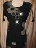 Dark Green Oversized Floral Mirror and Thread Embroidered Design Cotton Palazzo Suit