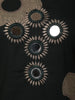 Dark Green Oversized Floral Mirror and Thread Embroidered Design Cotton Palazzo Suit