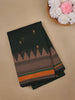 Dark Green Small Butta Design Cotton Saree - Diadem