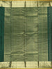 Dark Green Stripes Woven Design Pure Kanchipuram Silk Saree with Gold Zari Woven Border
