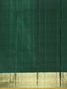 Dark Green Stripes Woven Design Pure Kanchipuram Silk Saree with Gold Zari Woven Border