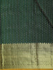 Dark Green Stripes Woven Design Pure Kanchipuram Silk Saree with Gold Zari Woven Border