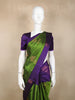 Dark Green Stripes Woven Pure Kanchipuram Silk Saree