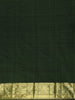 Dark Green Stripes Woven Pure Kanchipuram Silk Saree