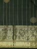 Dark Green Stripes Woven Pure Kanchipuram Silk Saree
