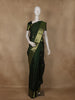 Dark Green Stripes Woven Pure Kanchipuram Silk Saree