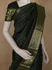Dark Green Stripes Woven Pure Kanchipuram Silk Saree
