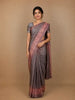 Dark Grey Abstract Designed Semi Tussar Silk Saree