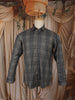 Dark Grey Checked Woven Design Pure Cotton Formal Wear Full Sleeve Men Shirt
