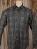 Dark Grey Checked Woven Design Pure Cotton Formal Wear Full Sleeve Men Shirt
