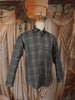 Dark Grey Checked Woven Design Pure Cotton Formal Wear Full Sleeve Men Shirt
