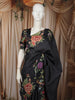 Dark Grey Checked Woven Design Pure Tussar Saree with Floral Border