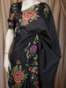 Dark Grey Checked Woven Design Pure Tussar Saree with Floral Border