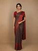 Dark Grey Floral Designed Chanderi Cotton Saree