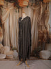 Dark Grey Heavy Beads Embroidered Design Satin Straight Cut Salwar Suit with Matching Dupatta