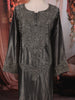 Dark Grey Paisley Sequins and Beads Embroidered Design Tissue Silk Palazzo Suit with Matching Dupatta